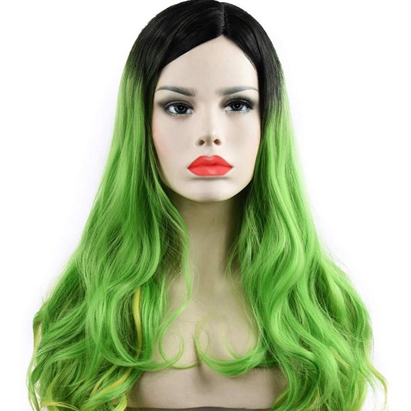 ?PHOENIX 28” Curly Green OMBRÉ Cosplay Wig *NWT* main image 5